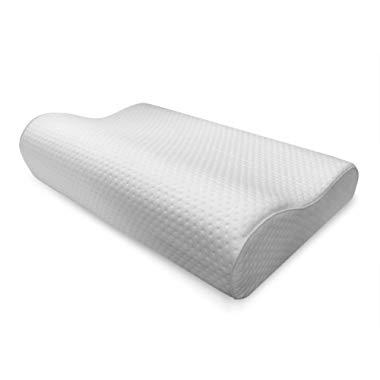 SensorPEDIC Luxury Extraordinaire Contour Memory Foam Neck Pillow with Ventilated Icool Technology, Jumbo Size, White