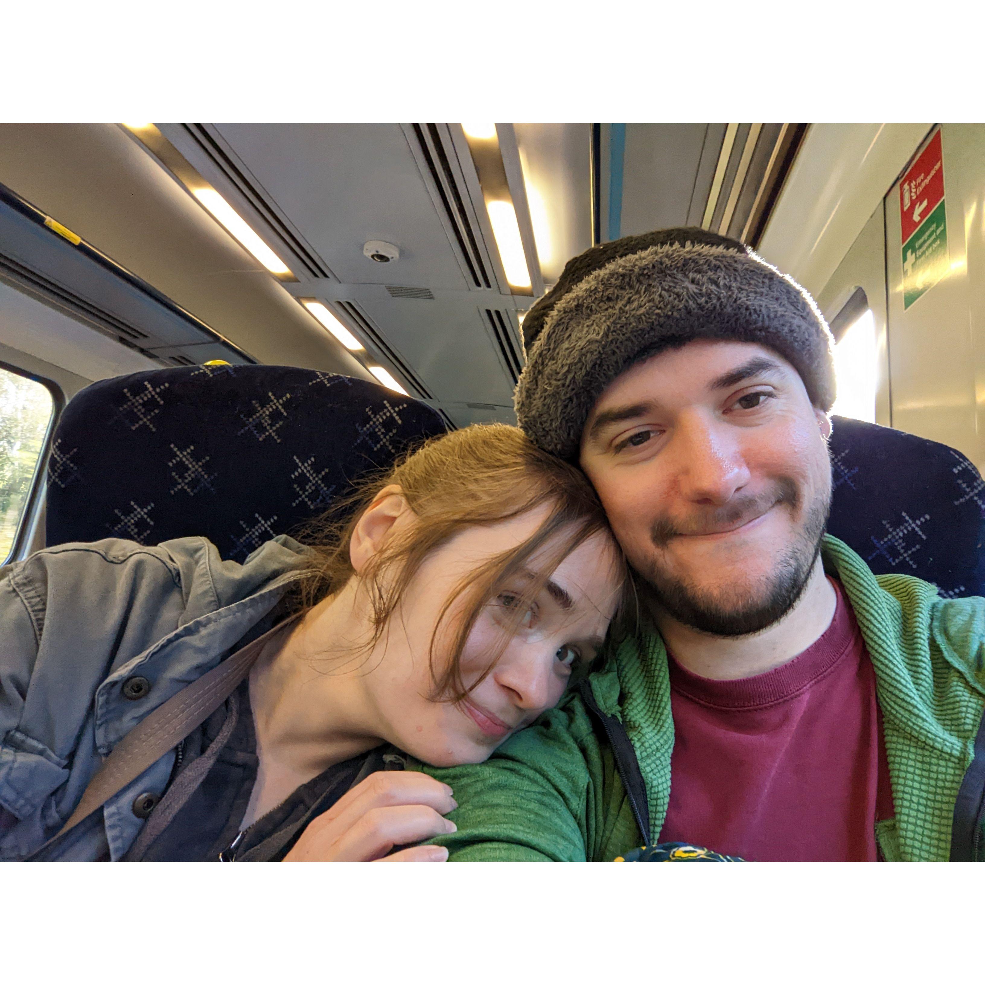 We're on a train!