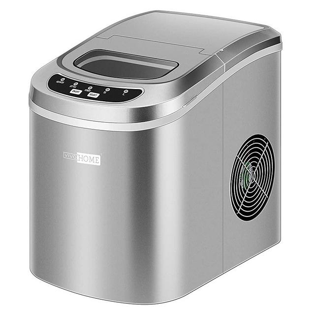 VIVOHOME Electric Portable Compact Countertop Automatic Ice Cube Maker Machine 26lbs/day Silver ETL Listed