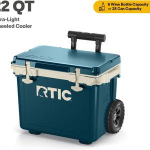 RTIC 22 QT Ultra-Light Wheeled Cooler with Handle - Marine/Canvas