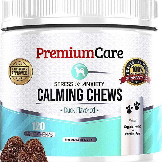 Hemp Calming Treats for Dogs - Made In USA - Vet Approved - Helps With Dog Anxiety, Separation, Barking, Stress Relief And Thunderstorms - Natural Calming Relaxer for Aggressive Behavior - 120 Chews