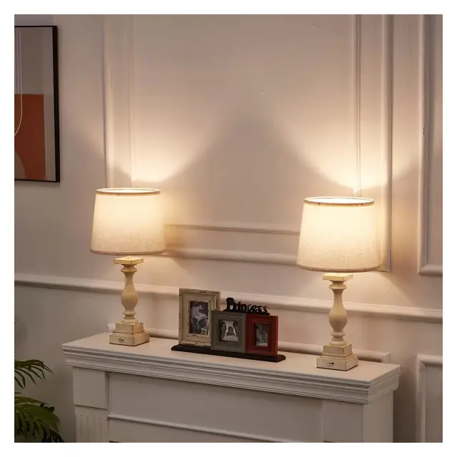 Erommy Table lamp Set of 2,Nightstand Lamps for Living Room Bedroom
