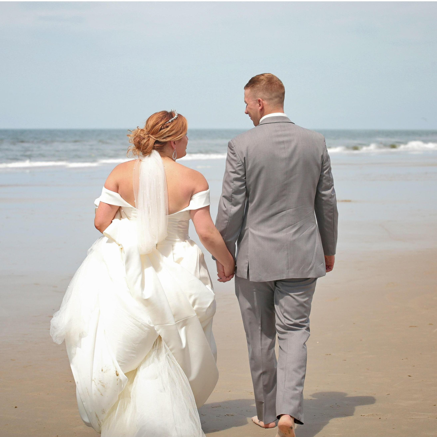 Walking on the beach as husband and wife!