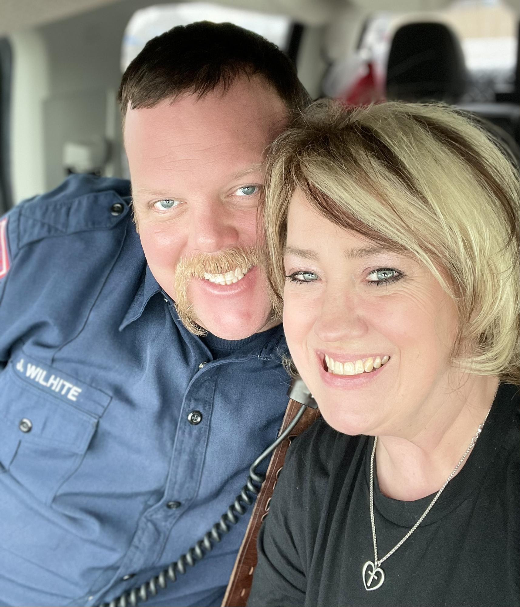 Spending time with him at the fire station