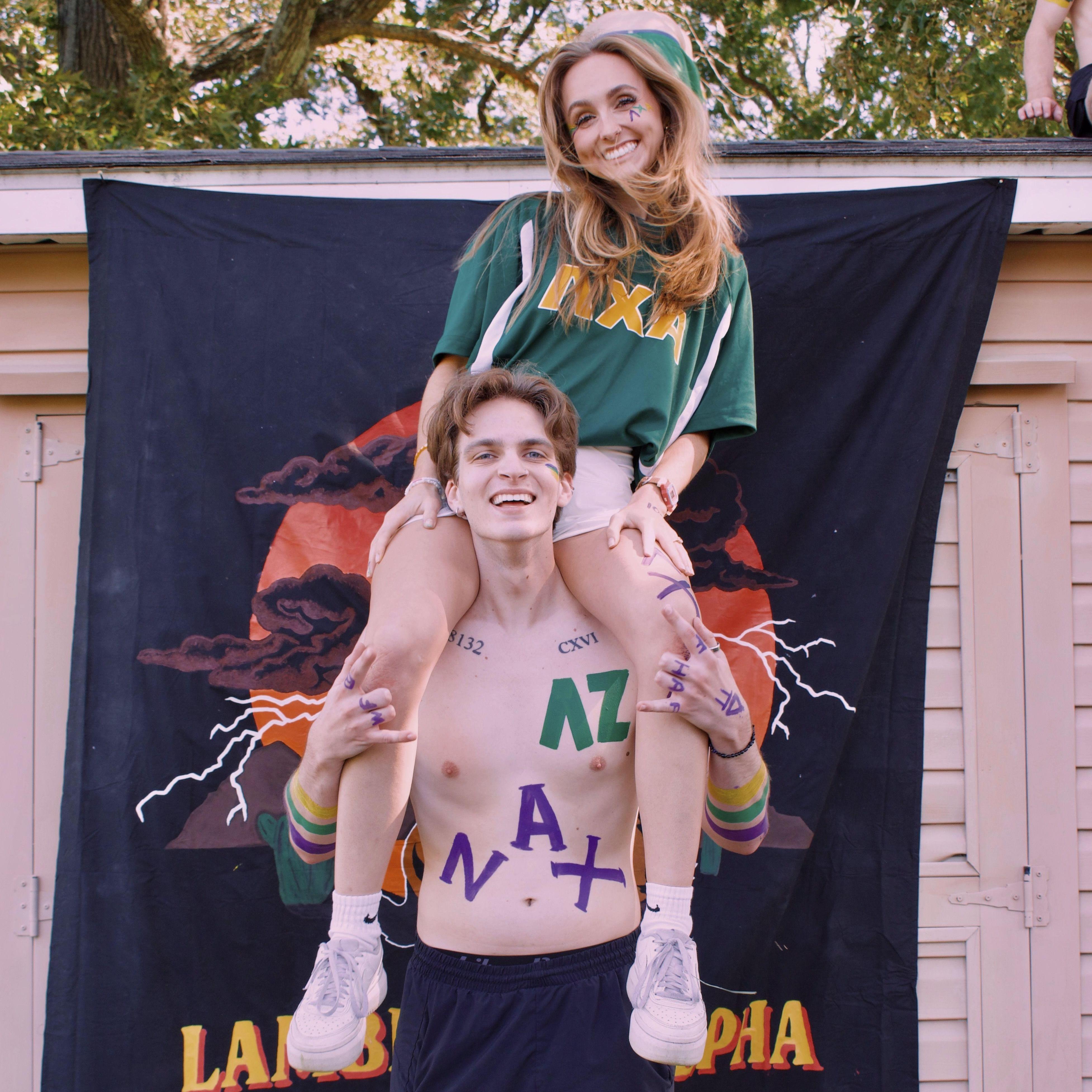 Senior Year Bid Day with Noah's fraternity.