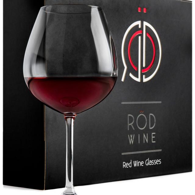 Red Wine Glasses Set - Lead Free Titanium Crystal Glass, 22 oz. Large Bowl, Long Stemmed Glassware For Great Tasting Wine - Best For Birthday, Anniversary or Wedding Gifts