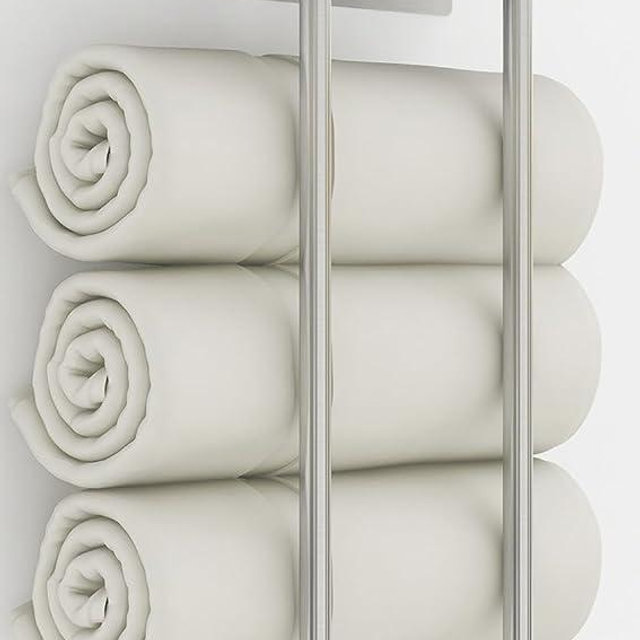 Towel Racks for Bathroom Wall Mounted, BETHOM Towel Rack with Shelf & 3 Hooks, Bathroom Towel Storage Wall Can Holds Up to 3 Large Size(63x40 inch) of Rolled Towels, Brushed Nickel