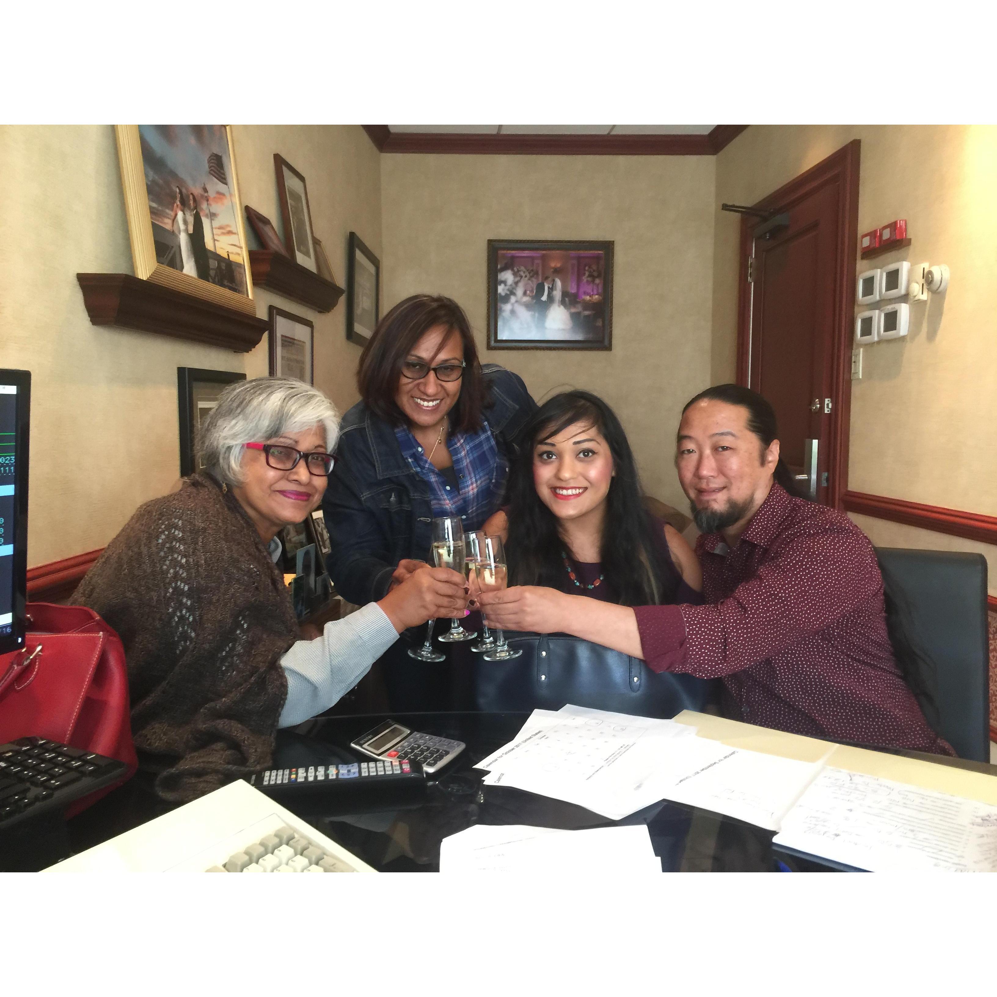Cheers! Marina del Rey. Bronx, New York

Mom, Farah, Anya, and Jung