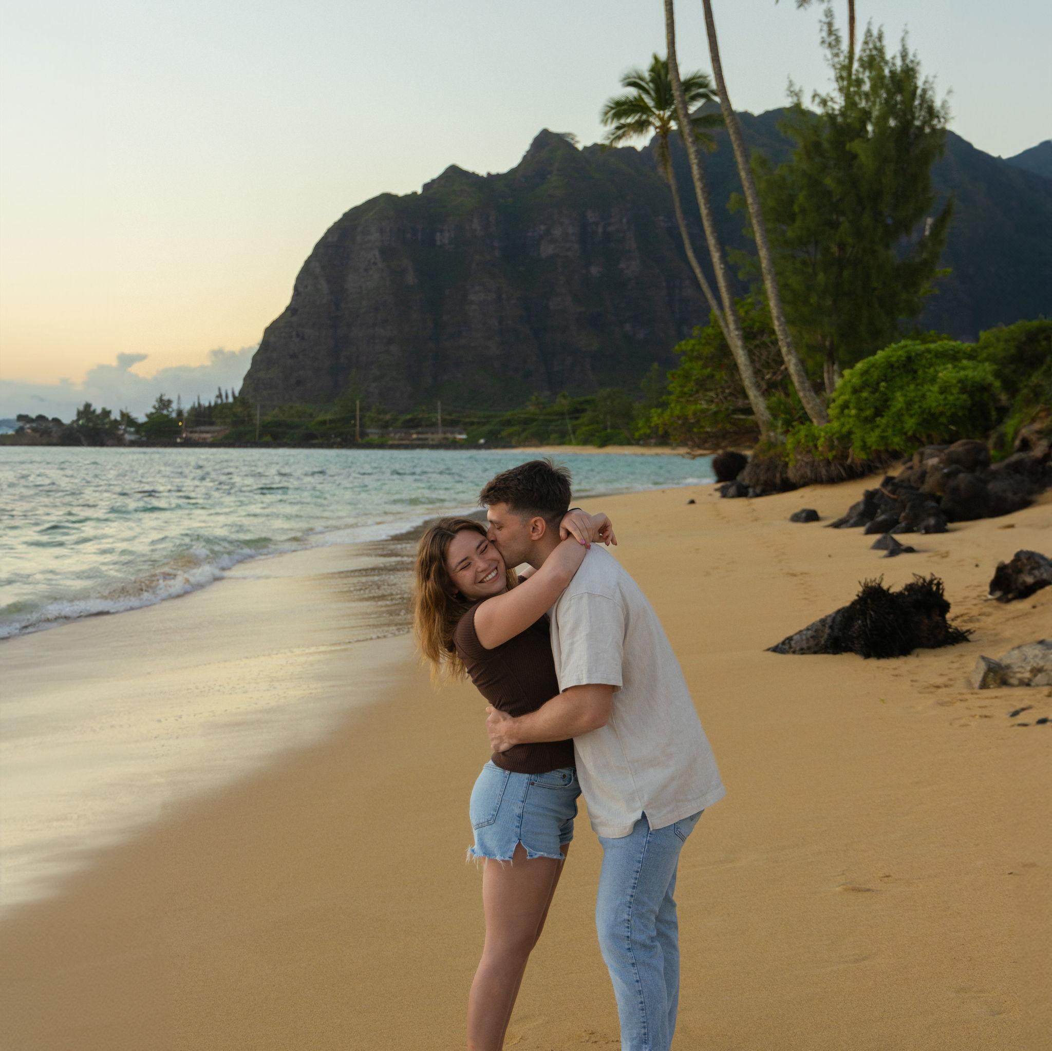 Kyle planned our surprise sunrise engagement here at Ka'a'awa Beach Park
