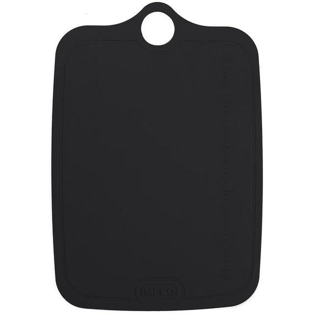 IMEKO TPU Cutting Board, BPA Free, Knife, Friendly, Flexible, Dishwasher Friendly, Space Saving, Ergonomic Design, Chopping Mat - Jet Black - Size: Medium 13.7" x 9.4"- W: 10 oz.