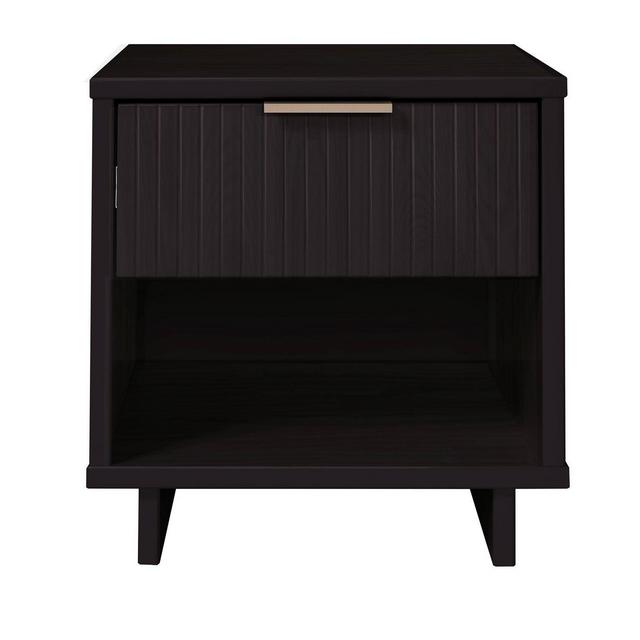 Granville Modern 1 Drawer Nightstand Black - Manhattan Comfort