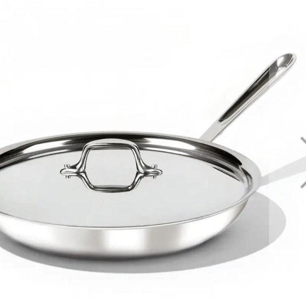 D3 Stainless 3-Ply Bonded Cookware, Fry Pan with Lid, 12 inch