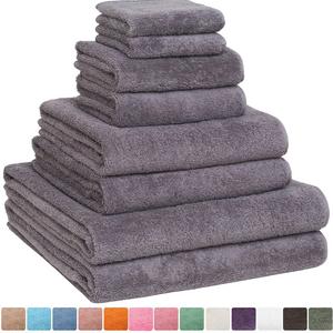 Fast Drying Extra Large Bath Towel Set, Decorative & Luxury Premium Turkish Cotton Towels for Clearance - Spa & Hotel Quality - Pack of 8 including 2 Oversized Bath Sheets (30x60) - Grey