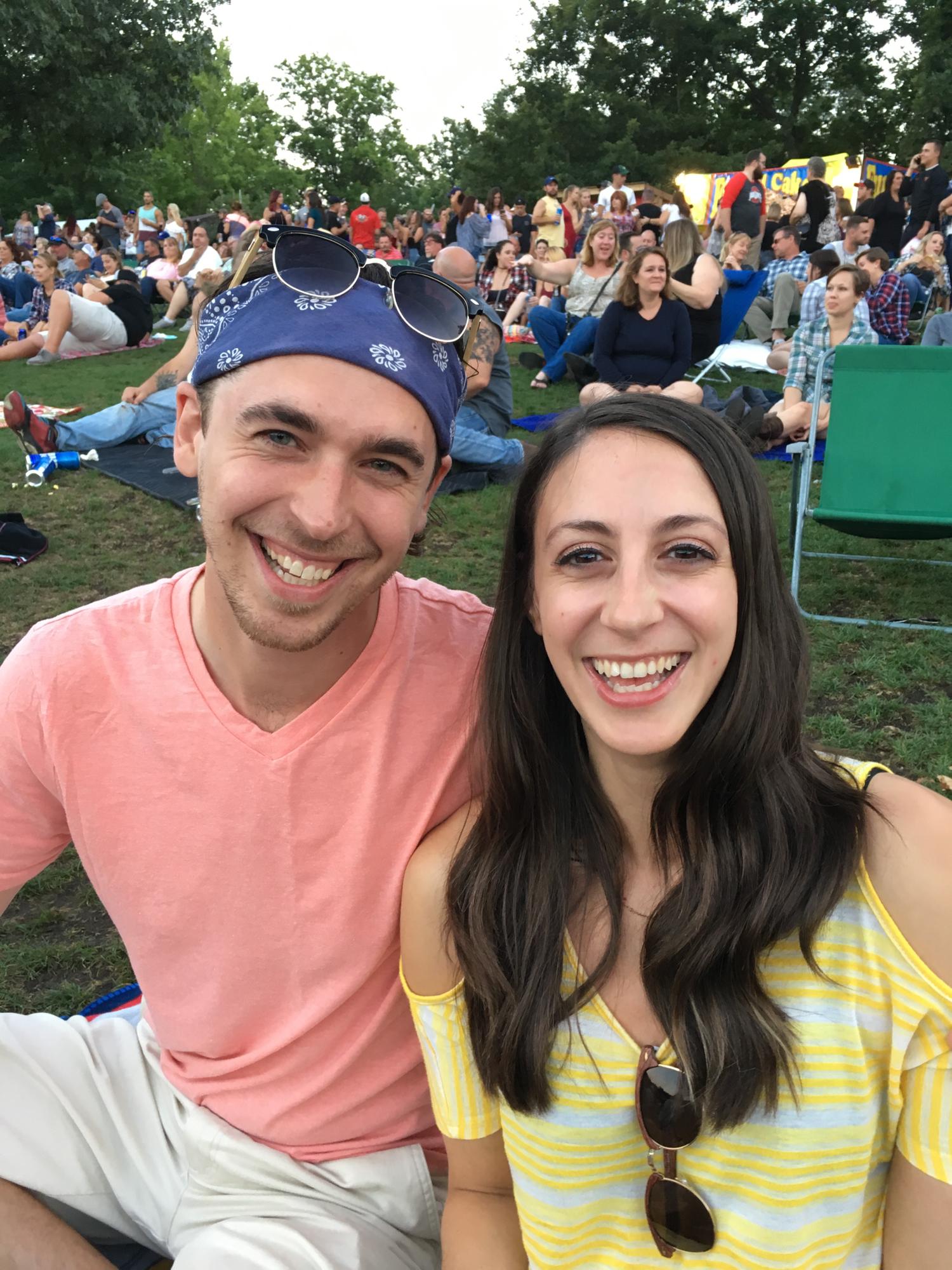 Enjoying a concert at Blossom; August 2017.