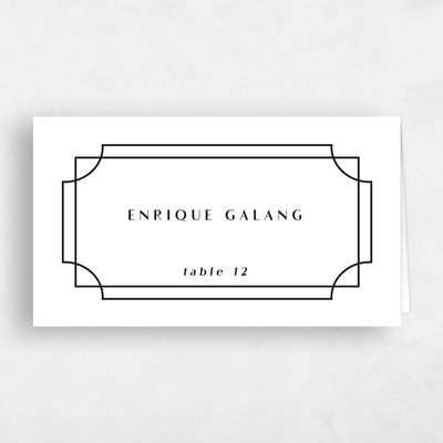White Wedding Place Card - Cato
