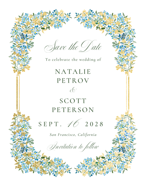 Lunette Portrait Foil | Blue | Zola Save The Dates