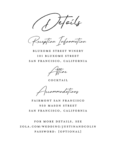 Burke Letterpress | Black | Zola Wedding Enclosure Cards