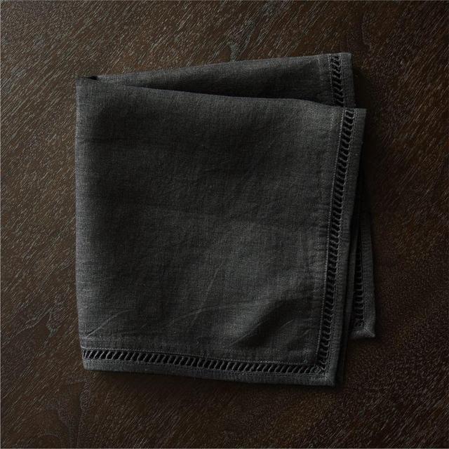 20 Eyelet Black Napkins