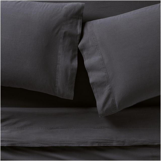 Favorite Washed Organic Cotton Midnight Navy King Bed Sheet Set