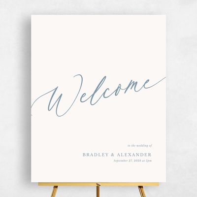Storm Blue Wedding Sign - Andros Portrait