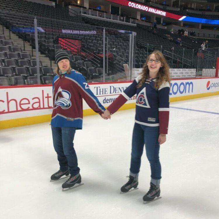 Skating on the ice at Pepsi Center after an Avs game