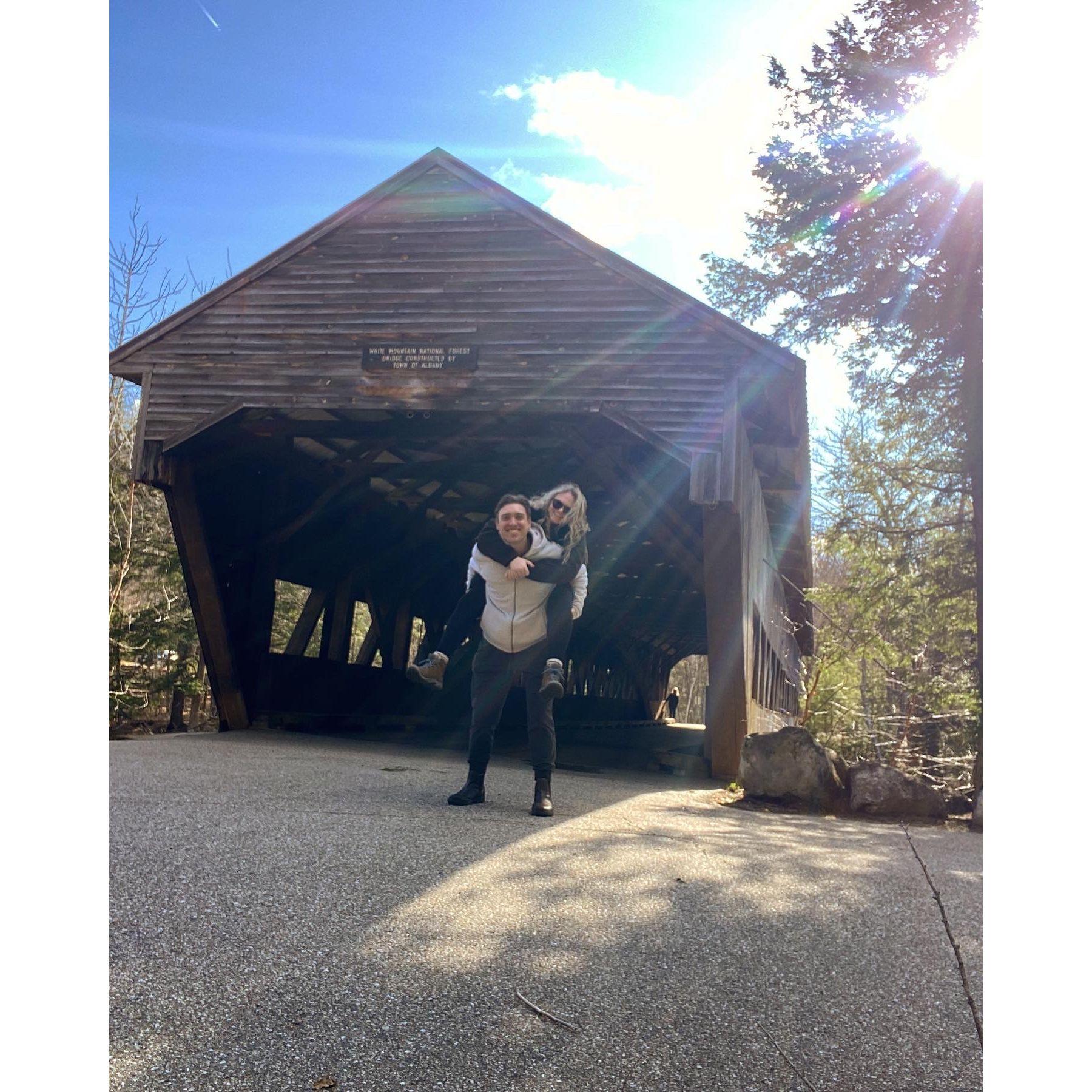 Marlee is a huge fan of New England's covered bridges. This one was on the Kancamagus Hwy in New Hampshire's White Mountains.