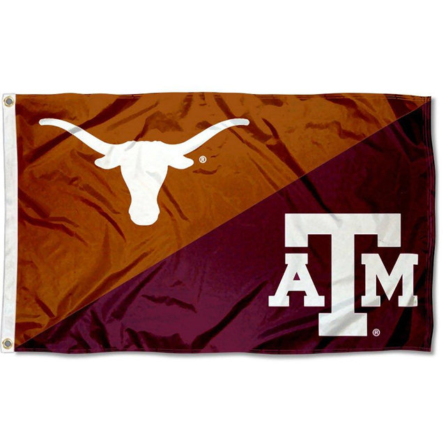 Texas vs. Texas A&M House Divided 3x5 Flag