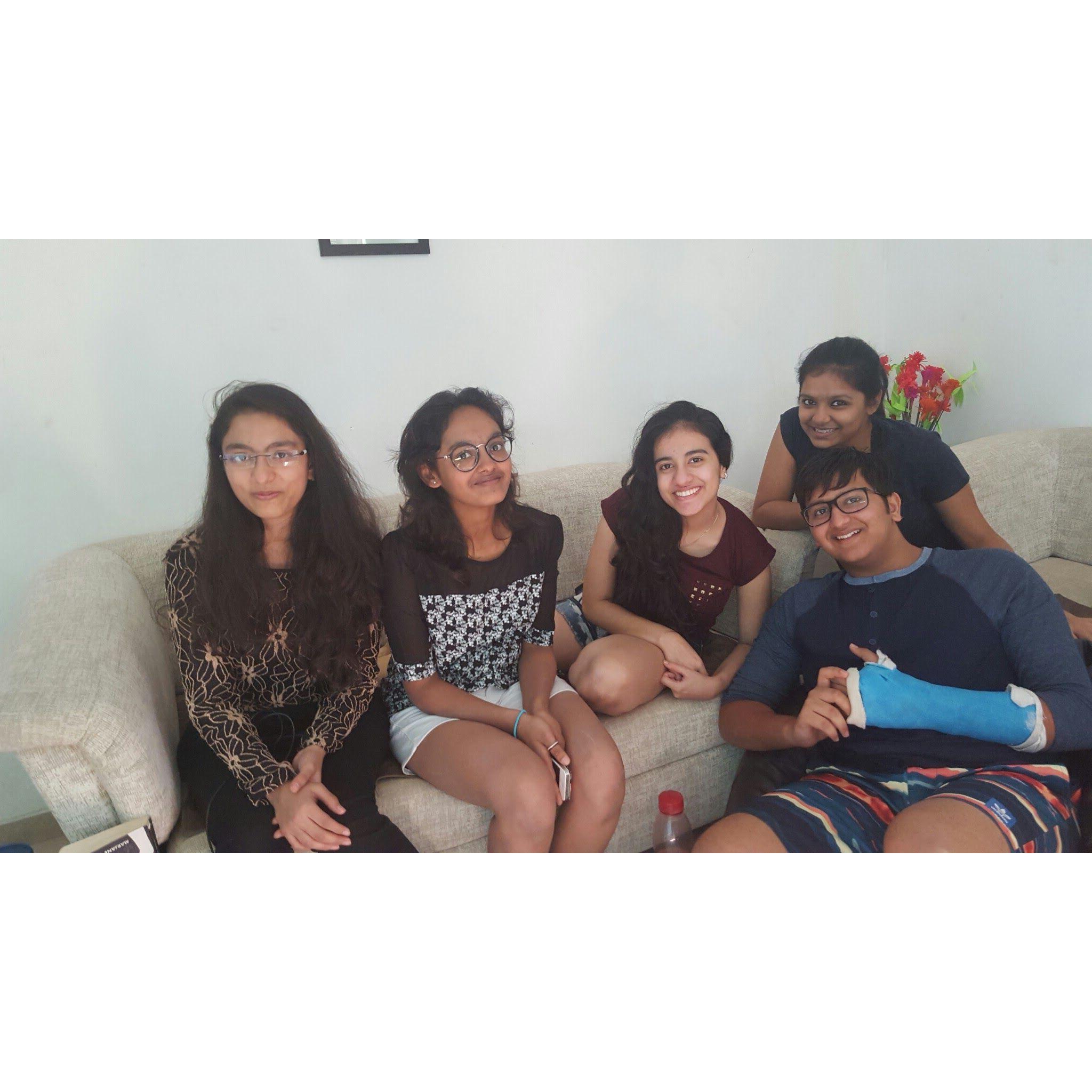 Cast buddies: Shayena tore her ACL and meniscus 5 days after Jehan fractured his arm