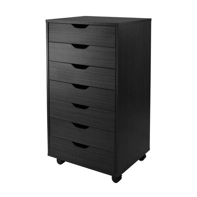 Halifax 7 Drawer Cabinet with Casters Black - Winsome