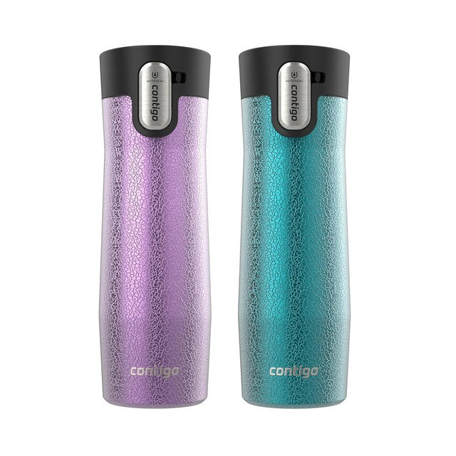 Contigo AUTOSEAL West Loop Vacuum-Insulated Stainless Steel Travel Mug with Easy-Clean Lid, 20 oz, 2-Pack
