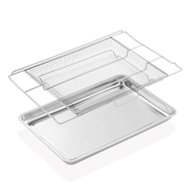 FRIGPEREAFT Air Fryer Tray Replacement for Frigidaire 30'' Ready Cook Range Oven Parts 304 Stainless Steel 25x 16.25 In Air Fry Rack Frigidaire Electric Wall Oven Air Fryer Basket Set (Not 24'' Width)