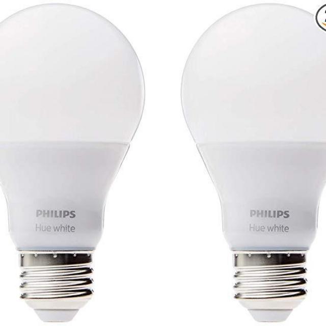 Philips Hue White A19 2-Pack 60W Equivalent Dimmable LED Smart Bulb (Works with Alexa  Apple HomeKit  and Google Assistant)