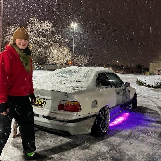 first heavy snow we got and we went snow drifting together for the first time :)