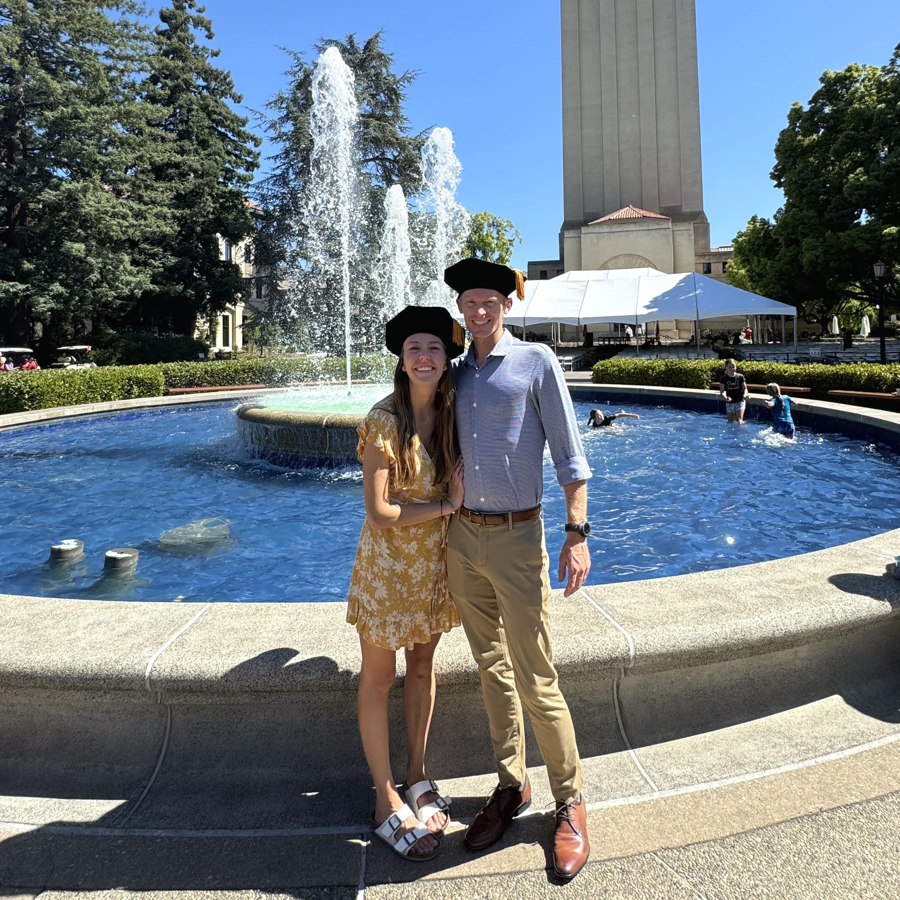 At Amanda's Stanford graduation! Curtis brought his cap from two years before so we could take this picture.