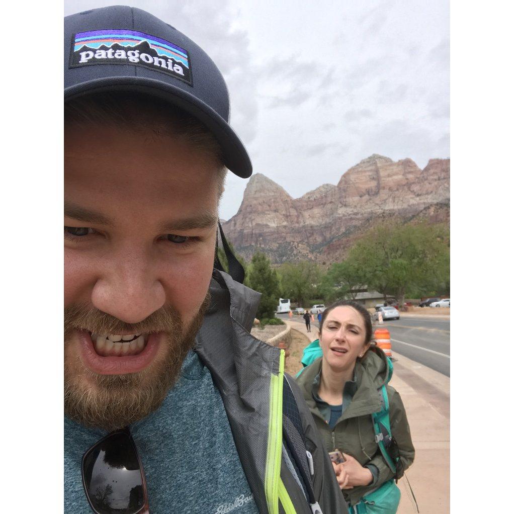 After hiking the narrows at Zion