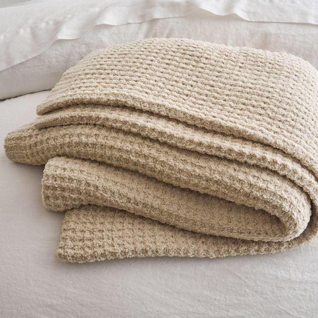 Cozy Waffle Blanket, One Size, Oatmeal