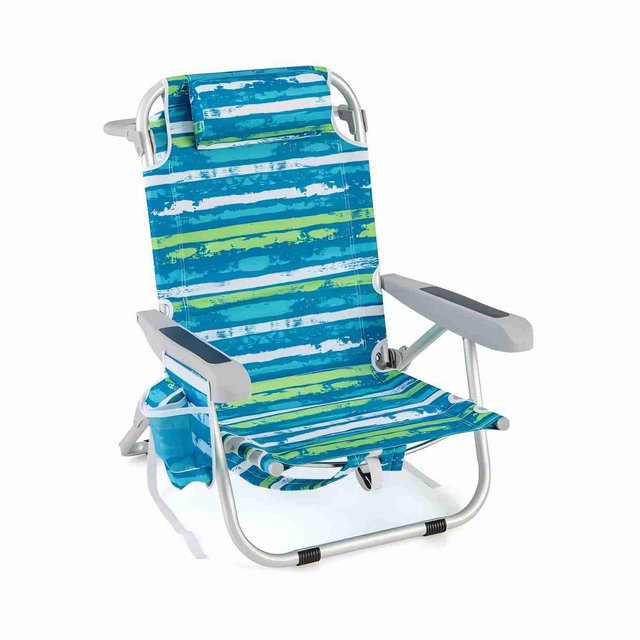 GIVIMO Foldable Backpack Beach Chair with Cup Holder and Storage Pockets for Outdoor