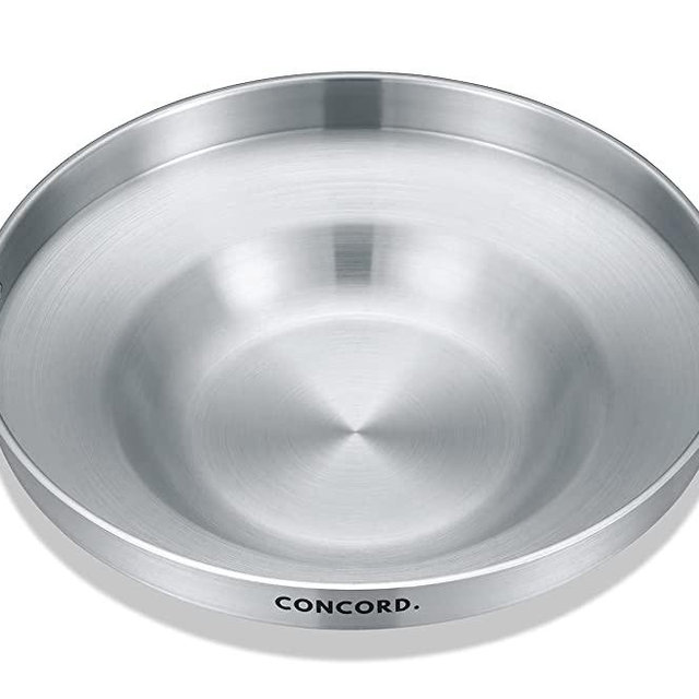 Concord Stainless Steel Comal Frying Bowl Cookware (22"), silver (S4008 S4812 S5612)