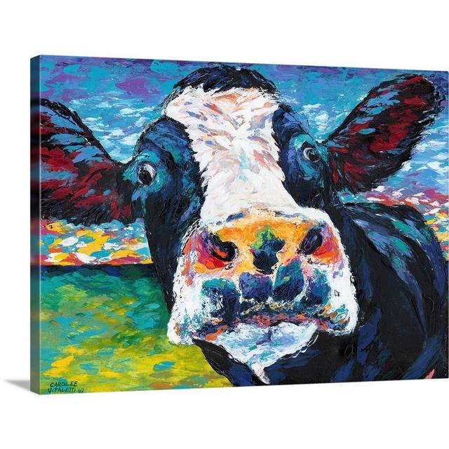 Curious Cow II Canvas Wall Art Print, Cow Artwork