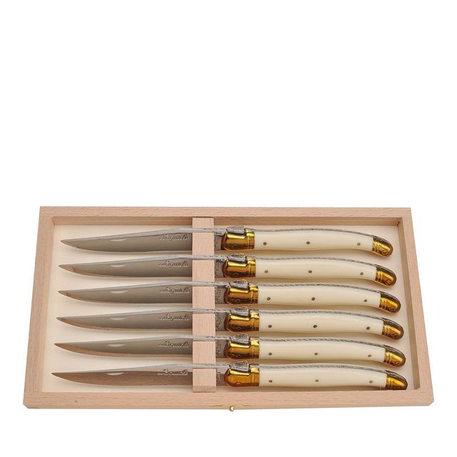 Laguiole Jean Dubost Ivory Handle Steak Knives, Set of 6