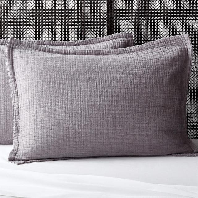 Alto Organic Cotton Grey Standard Shams Set of 2
