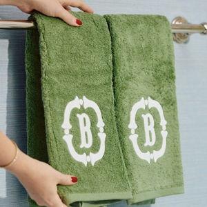 Weezie Basic Bath Towel - Green Personalized