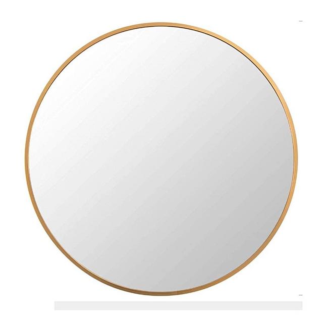 FANYUSHOW Modern Metal Wall Mirror, Brushed Framed Round Mirror, Wall-Mounted Mirror, Home Mirrors Decor, for Bathroom, Living Rooms, Entryways(20Inch)