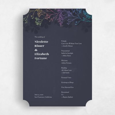 Blue Ticket Wedding Program - Reverie