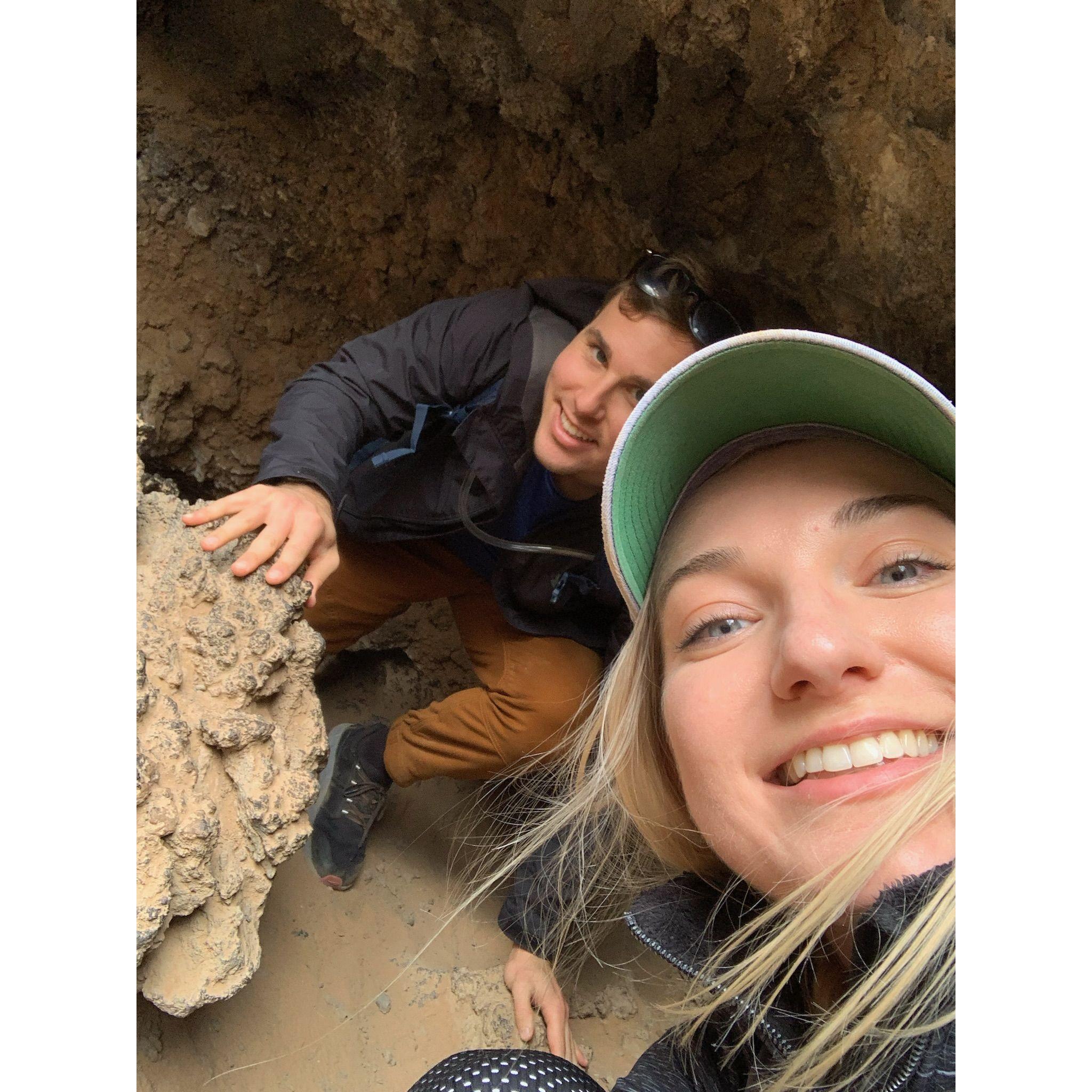 Crawling through desert caves the day after the proposal