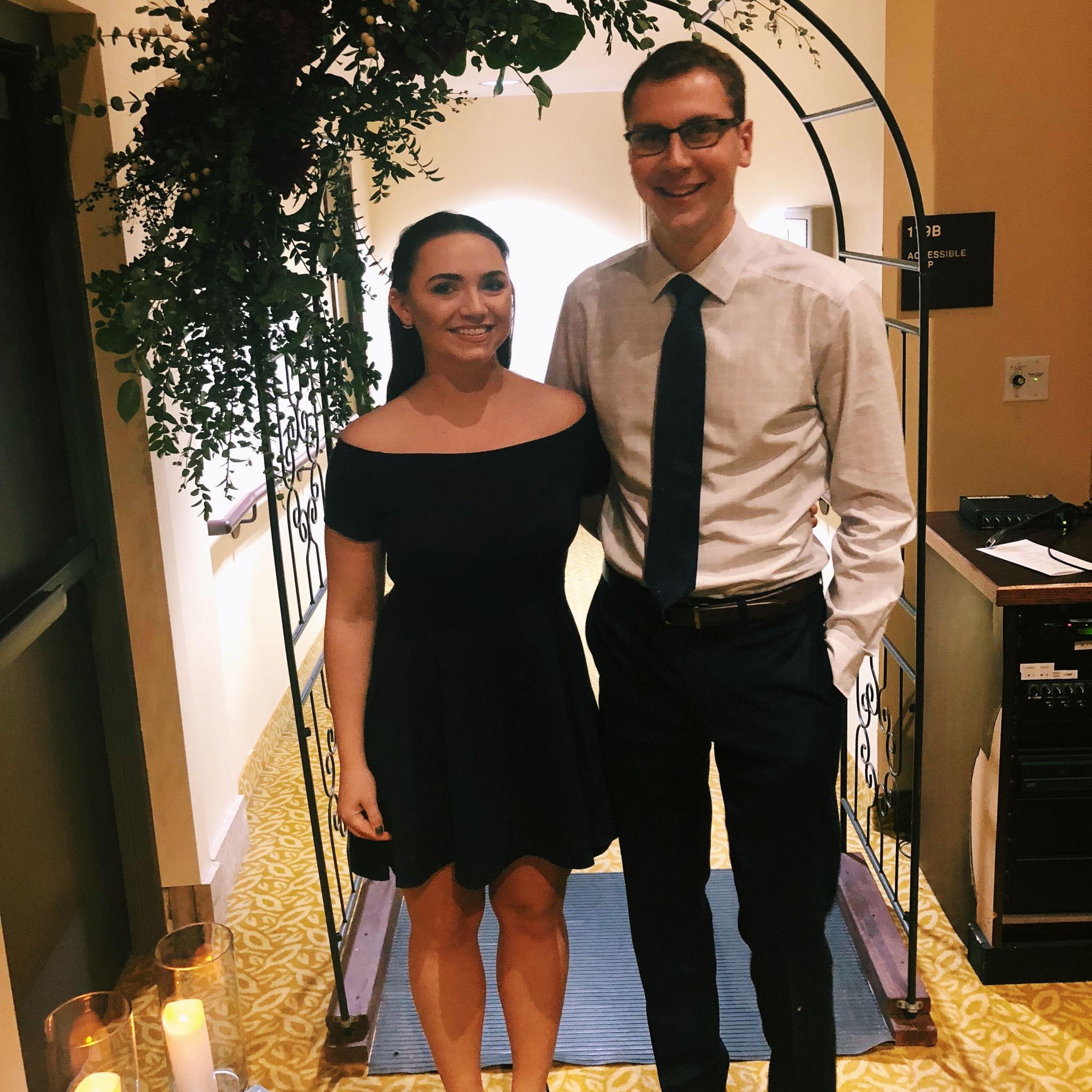 This picture was taken at Mankato Civic Center, it was our first wedding date together. Funny enough the photographers for this wedding will be the same photographers at our wedding!