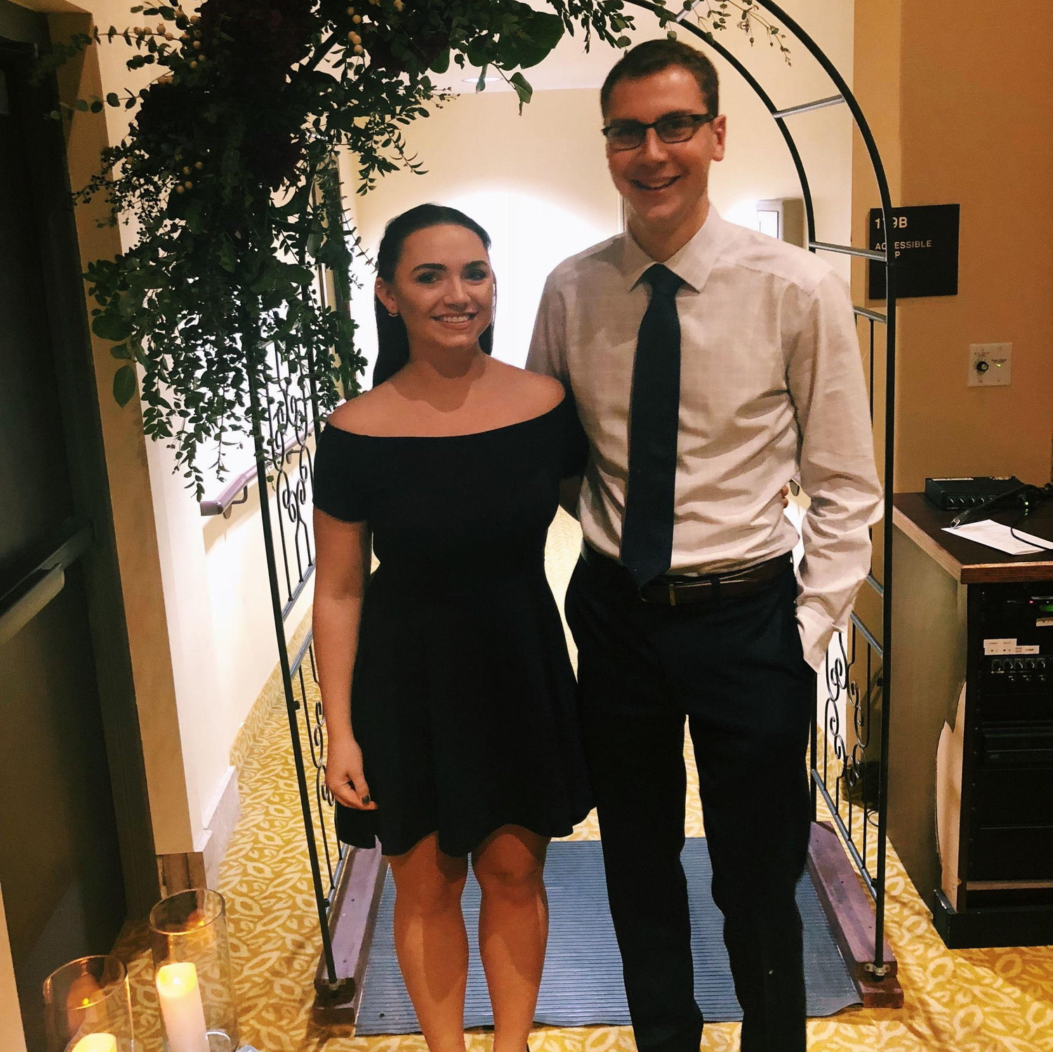 This picture was taken at Mankato Civic Center, it was our first wedding date together. Funny enough the photographers for this wedding will be the same photographers at our wedding!