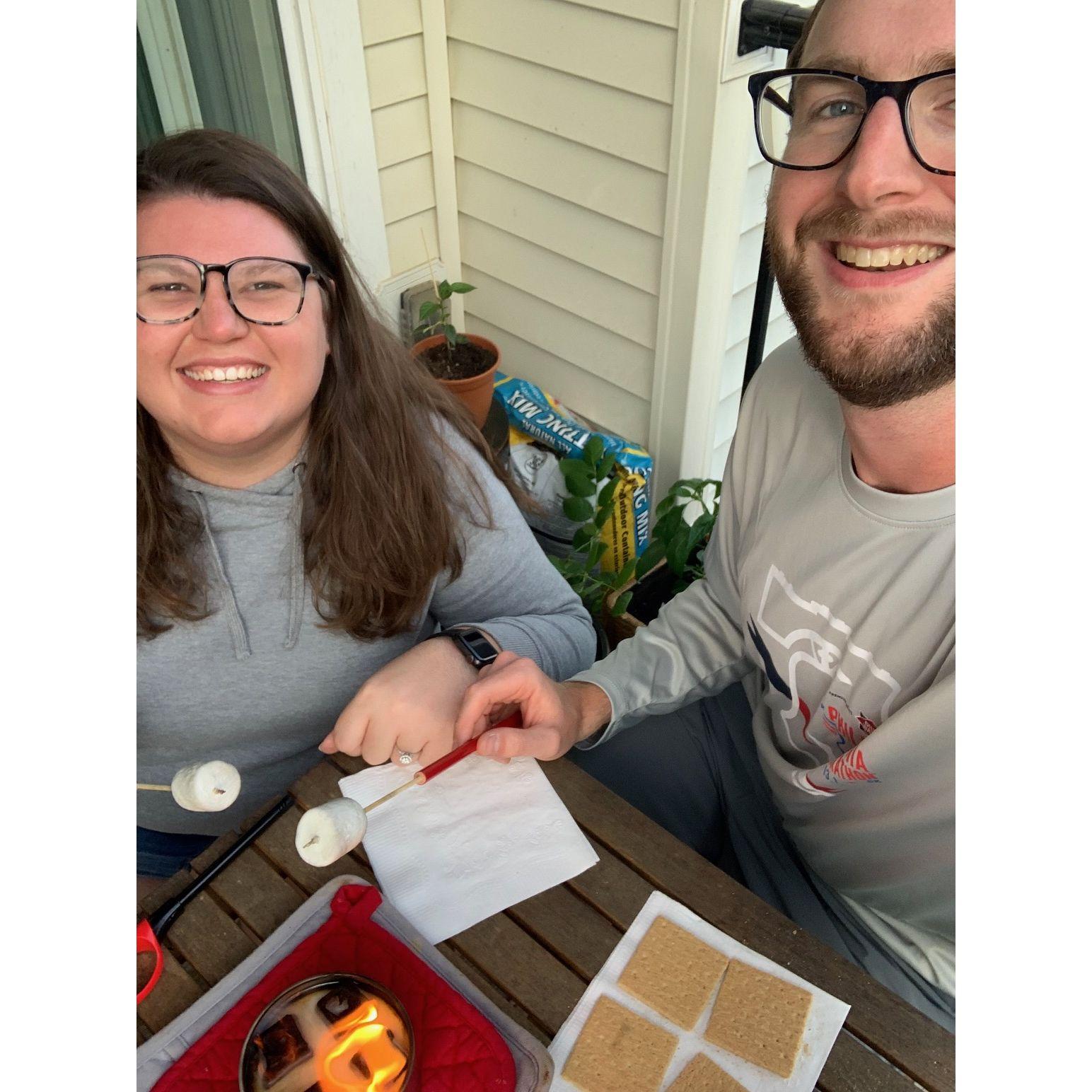 June 4th, 2023 - Date night at home, smores on the porch!