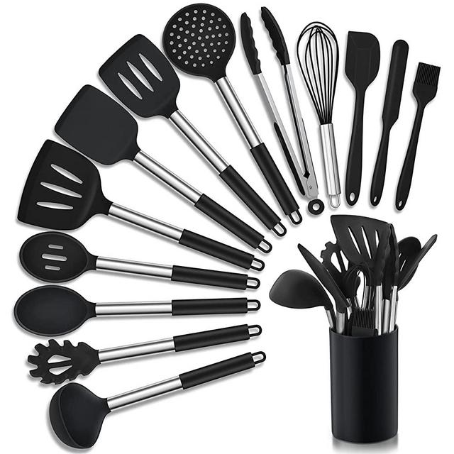 Homikit 48-Piece Matte Black Silverware Set with Steak Knives