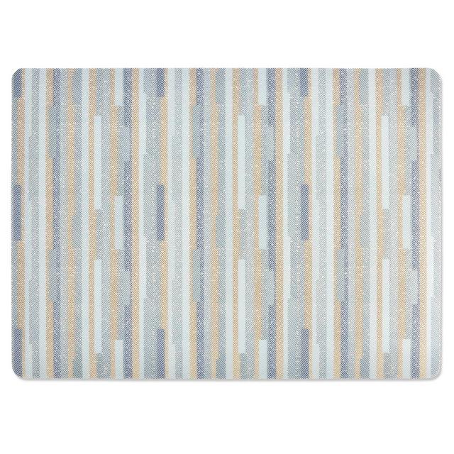 Twill Stripe Laminated Placemat in Blue